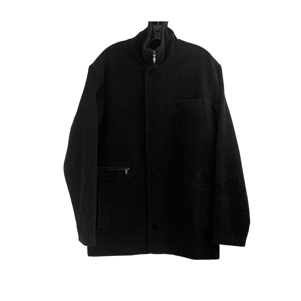 Kuna‎ Alpaca Wool Blend Jacket Mens Small Black Full Zip Button Front